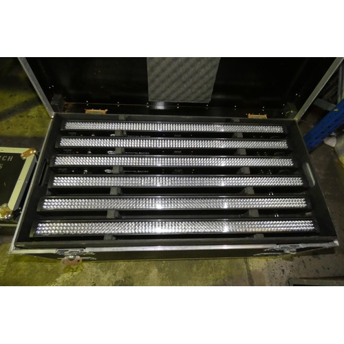 5553 - 30 x Prolight Spectra Batten LED strip lights supplied in a custom wheeled flight case