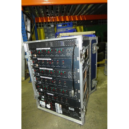 5557 - 1 x Pulsar 36 way Dimmer rack in a wheeled custom Flight case with isolators and DMX control