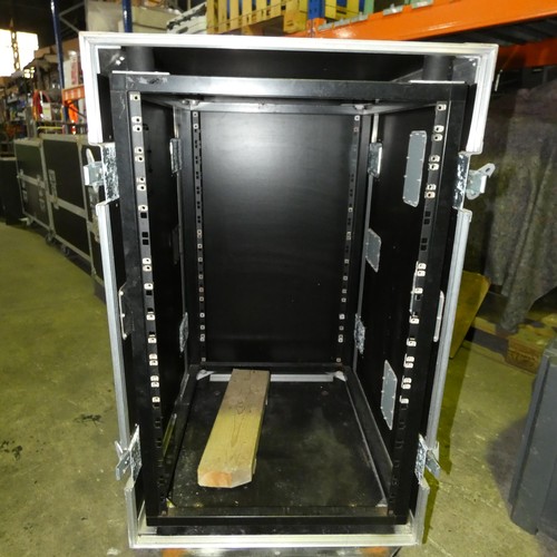 5561 - 1 x 5 Star custom wheeled flight case with rack mount frame on isolators approx 86 x 61 x 111cm high