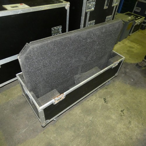 5562 - 1 x Twin LCD custom Flight case on wheels with lift off lid approx 121 x 47 x 93cm high