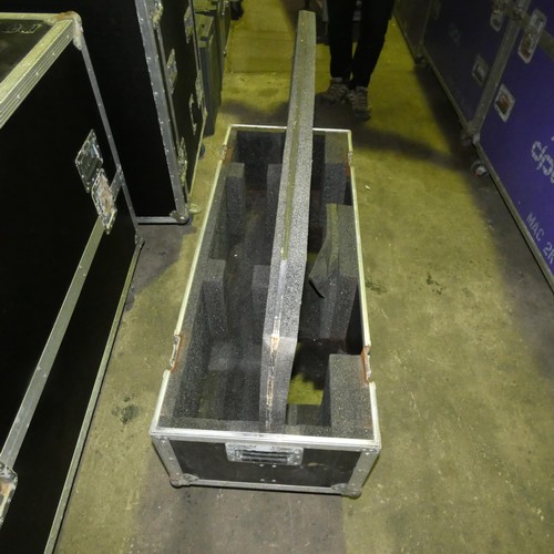 5562 - 1 x Twin LCD custom Flight case on wheels with lift off lid approx 121 x 47 x 93cm high