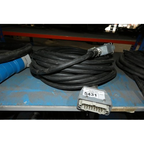 5431 - A 20m 6 way x 16a multicore power cable with Harting connectors