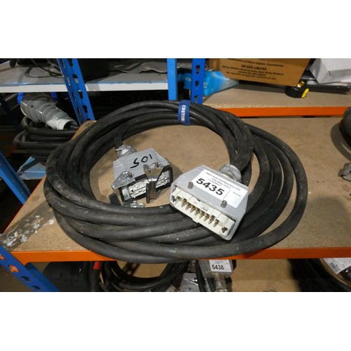 5435 - A 10m 6 way x 16a multicore power cable with Harting connectors