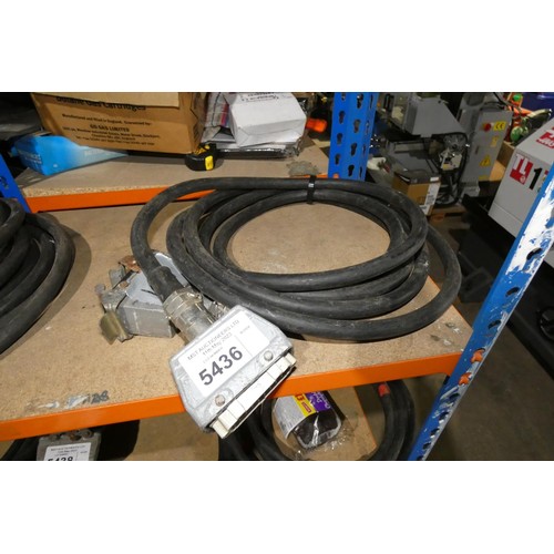 5436 - A 5m 6 way x 16a multicore power cable with Harting connectors