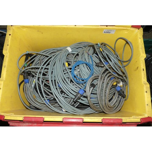 5282 - A quantity of various speaker cables. Contents of 1 plastic crate which is not included