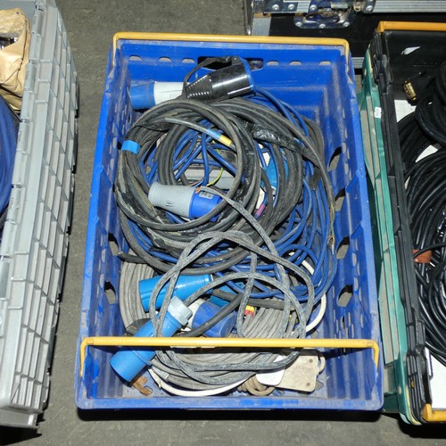 5290 - A quantity of various cables. Contents of 1 plastic crate which is not included