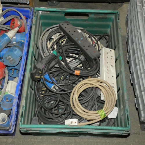 5292 - A quantity of various cables. Contents of 1 plastic crate which is not included