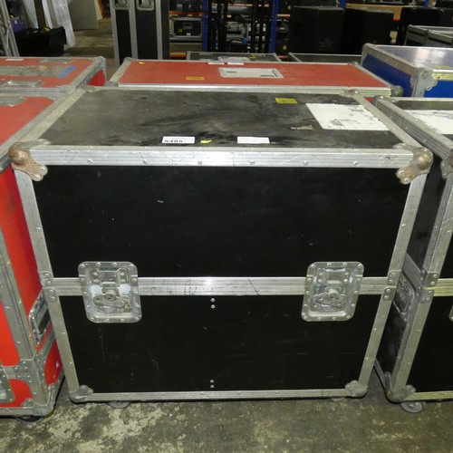 5485 - 1 x Twin loud speaker wheeled flight case (empty) measuring approx 80 x 51 x 82cm high