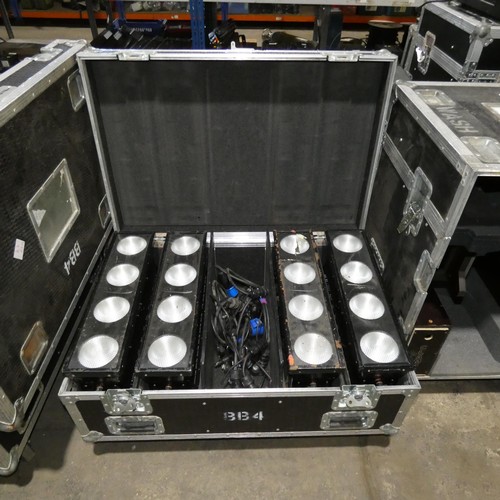 5032 - 4 x IPIX BB4 IP uplights supplied in a wheeled flight case