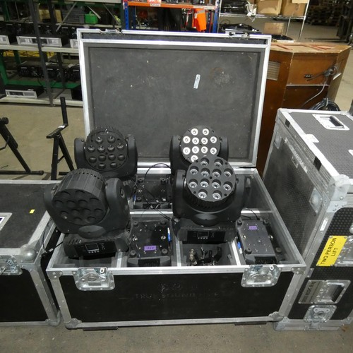 5258 - 8 x LED moving head wash lights supplied in a wheeled flight case