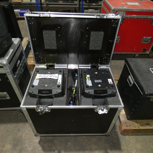 5327 - 2 x wheeled flight cases containing 5 x ADJ Inno spots. Please note that 3 are working and 2 are not... 