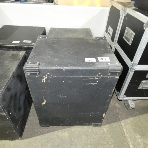 5568 - 1 x Foam lined custom Flight case with hinged lid approx 55 x 43 x 86cm high