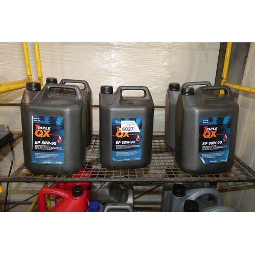 6027 - 5 x 5L bottles of Triple QX oil type EP80w-90