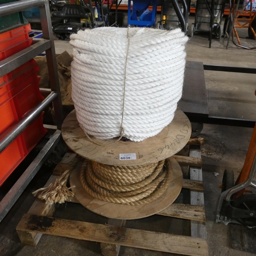 6038 - 1 full coil of rope and 1 part coil of rope