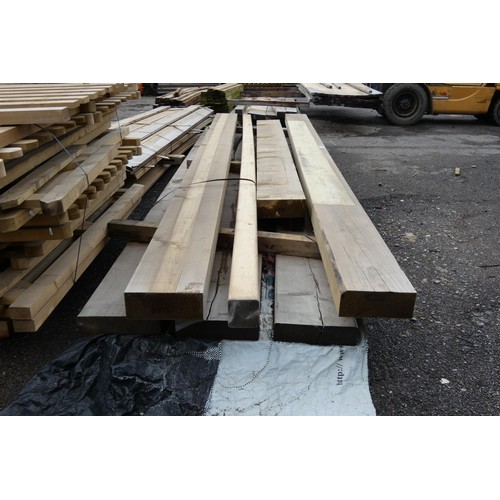 6855 - A quantity of various timber to include 24.5 x 9.5cm, 9.5 x 9.5cm, 29 x 7cm etc, lengths vary up to ... 