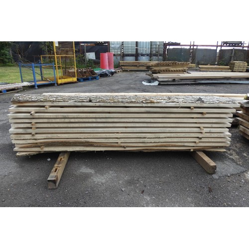 6873 - A quantity of Ash waney edge boards measuring up to approx 32cm x 3cm x 245cm