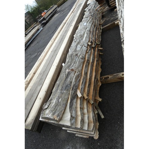 6874 - A quantity of Maple waney edge boards measuring up to approx 37cm x 4.5cm x 275cm