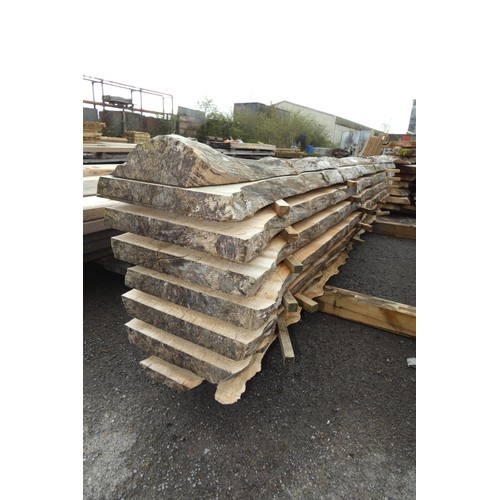 6874 - A quantity of Maple waney edge boards measuring up to approx 37cm x 4.5cm x 275cm