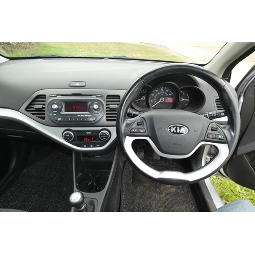 1 - Kia Picanto 3 Hatchback 1.25 5dr. Silver. Reg: WF13 FZZ, 25/04/2013, 5 speed manual petrol 1248cc Mo... 