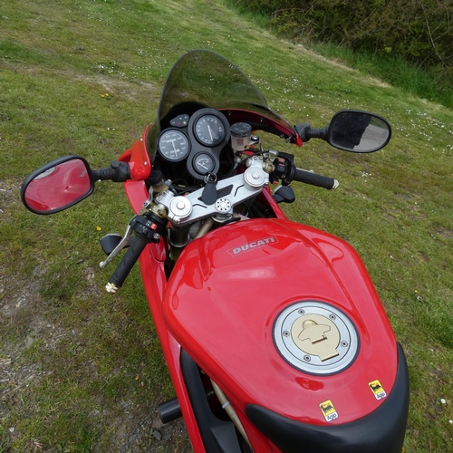 19 - Ducati 750 SS IE Motorcycle. Red, Reg: EX02 TFY , 1st Reg. 01/03/2002, 748cc.. MoT, (new) 2/05/2024,... 