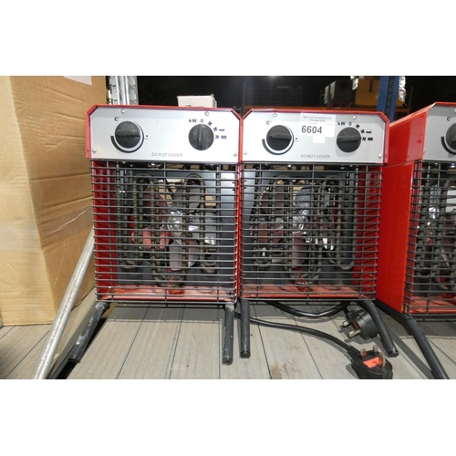 6604 - 2 x Prem-I-Air 3kw fan heaters 240v