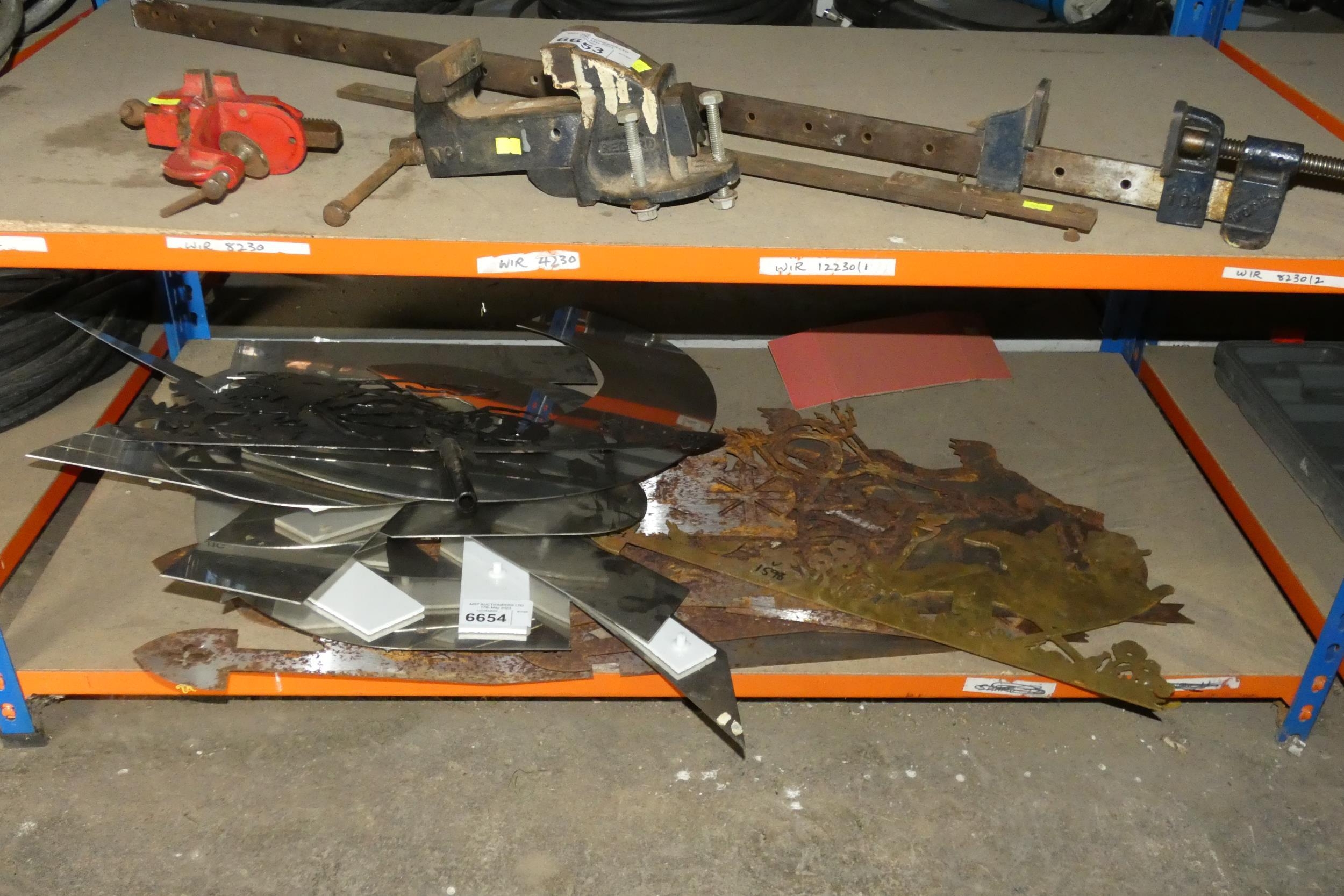A quantity of various metal letters, metal cut out scenes etc. Contents ...