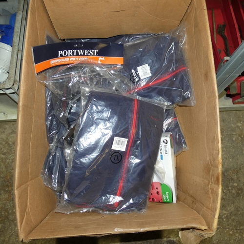 6679 - 1 box containing a quantity of various coveralls and gloves