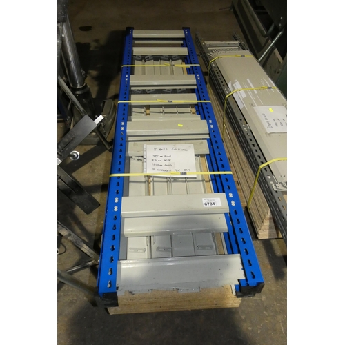 6784 - 2 x free standing bays of blue / grey metal bolt less stores type racking comprising of 4 x uprights... 