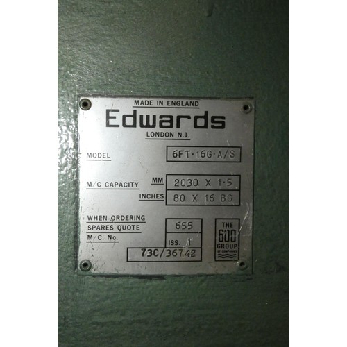 6798 - 1 x Edwards metal folder model 6FT.16G.A/S capacity approx 2030 x 1.5mm