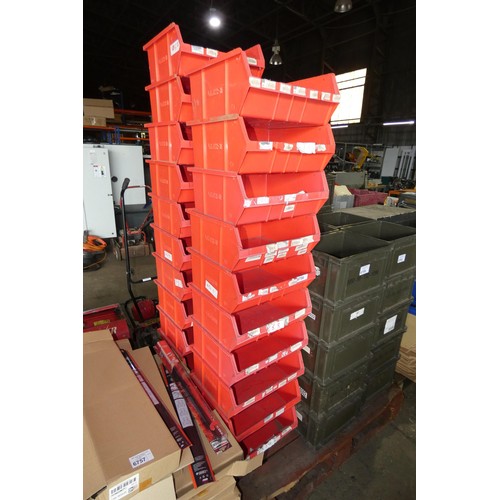 6758 - 21 x red plastic Link51 storage bins