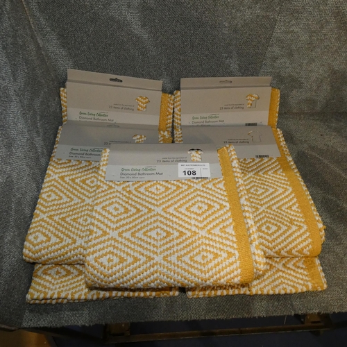 108 - 5 x Country Club diamond shower room mats each approx 50 x 80cm - ochre