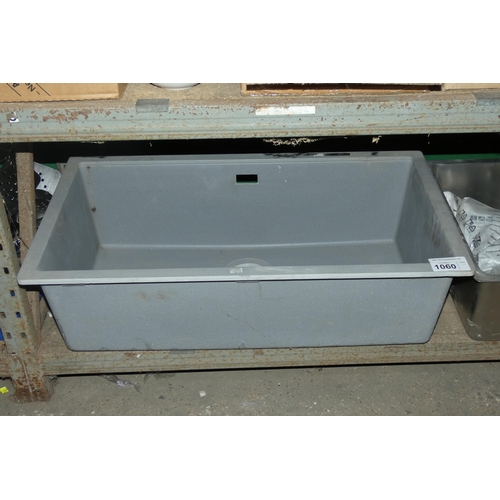 1060 - A grey quarts sink top approx 77x44cm