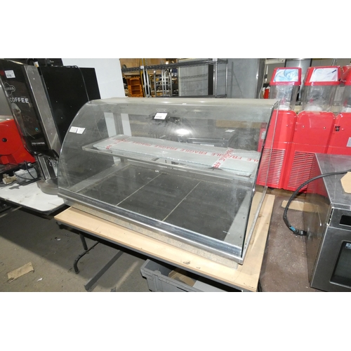 1115 - A commercial stainless steel integrated (drop in counter top) serve over, glass front, heat plate un... 