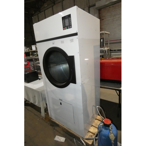 1120 - A tall large capacity industrial tumble dryer, no make or model visible, appears hardly used, 3ph - ... 