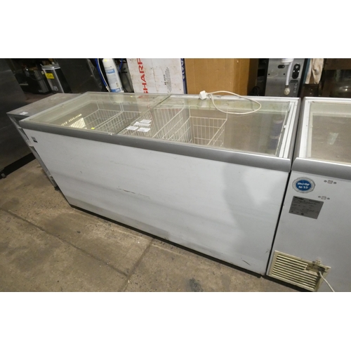 1133 - A large commercial display freezer by Derby type EK66 - trade. Tested Working