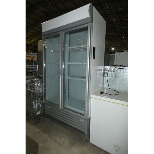 1138 - A mobile 2 door display fridge by Staycold type HD1140-G approx 114x70x214cm - trade.  Tested Workin... 