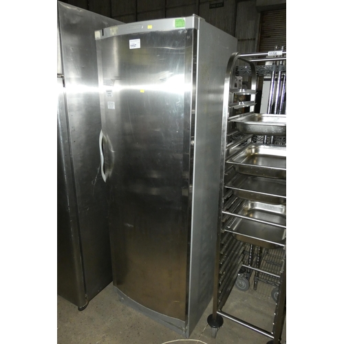 1157 - A tall stainless steel freezer by Scandinova - trade Tested Working