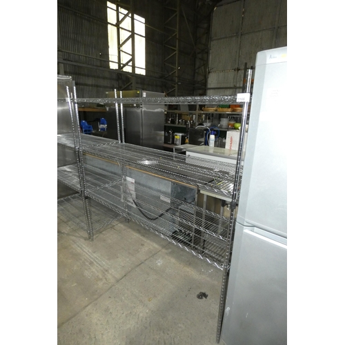 1166 - A catering type rack with 3 shelves approx 180x60x182cm