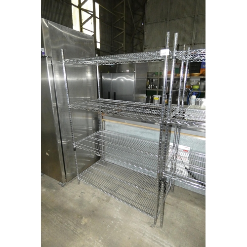 1167 - A catering type rack with 4 shelves approx 120x60x182cm