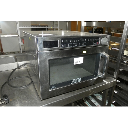 1192 - A commercial stainless steel microwave oven by Buffalo type GK640 - trade Tested Working