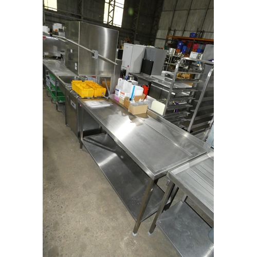 1199 - A commercial stainless steel pass through dishwasher by ClassEQ comes with 12 baskets & rack, 2 long... 