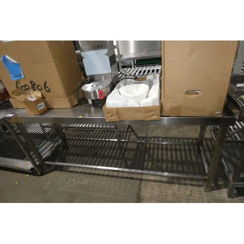 1234 - A commercial stainless steel catering type table approx 180x60cm