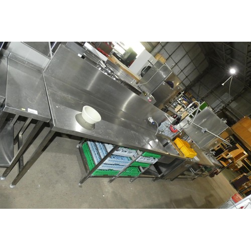 1199 - A commercial stainless steel pass through dishwasher by ClassEQ comes with 12 baskets & rack, 2 long... 