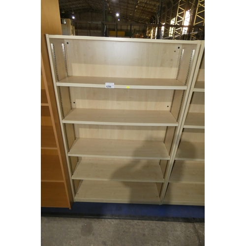 1258 - A light wood effect office book case approx 100x30x167cm