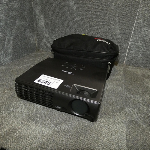 2345 - An Optoma projector with HDMI, case, leads etc - trade Tested Working