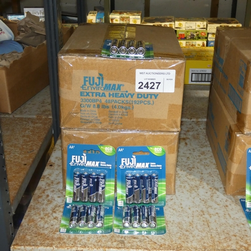 2427 - 2 boxes each containing 48 packs of 4xAA batteries by Fuji - dated Aug 21