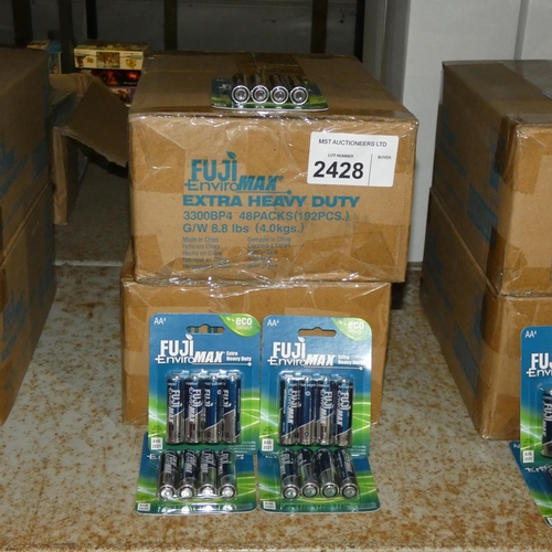 2428 - 2 boxes each containing 48 packs of 4xAA batteries by Fuji - dated Aug 21