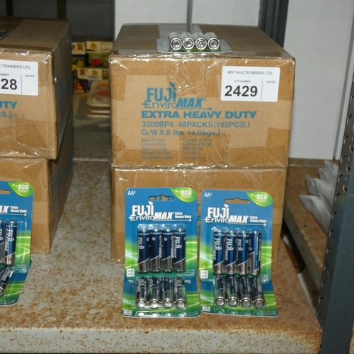 2429 - 2 boxes each containing 48 packs of 4xAA batteries by Fuji - dated Aug 21