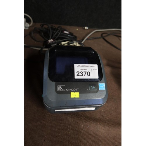 2370 - A label printer by Zebra type GK420d - trade Tested Working