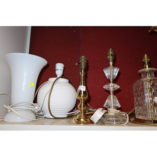 3023 - A collection of miscellaneous decorative table lamps (one shelf)